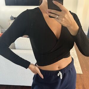 Black Long Sleeve crop top